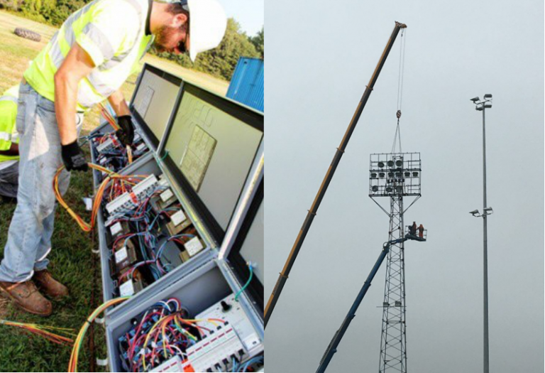 high mast installation